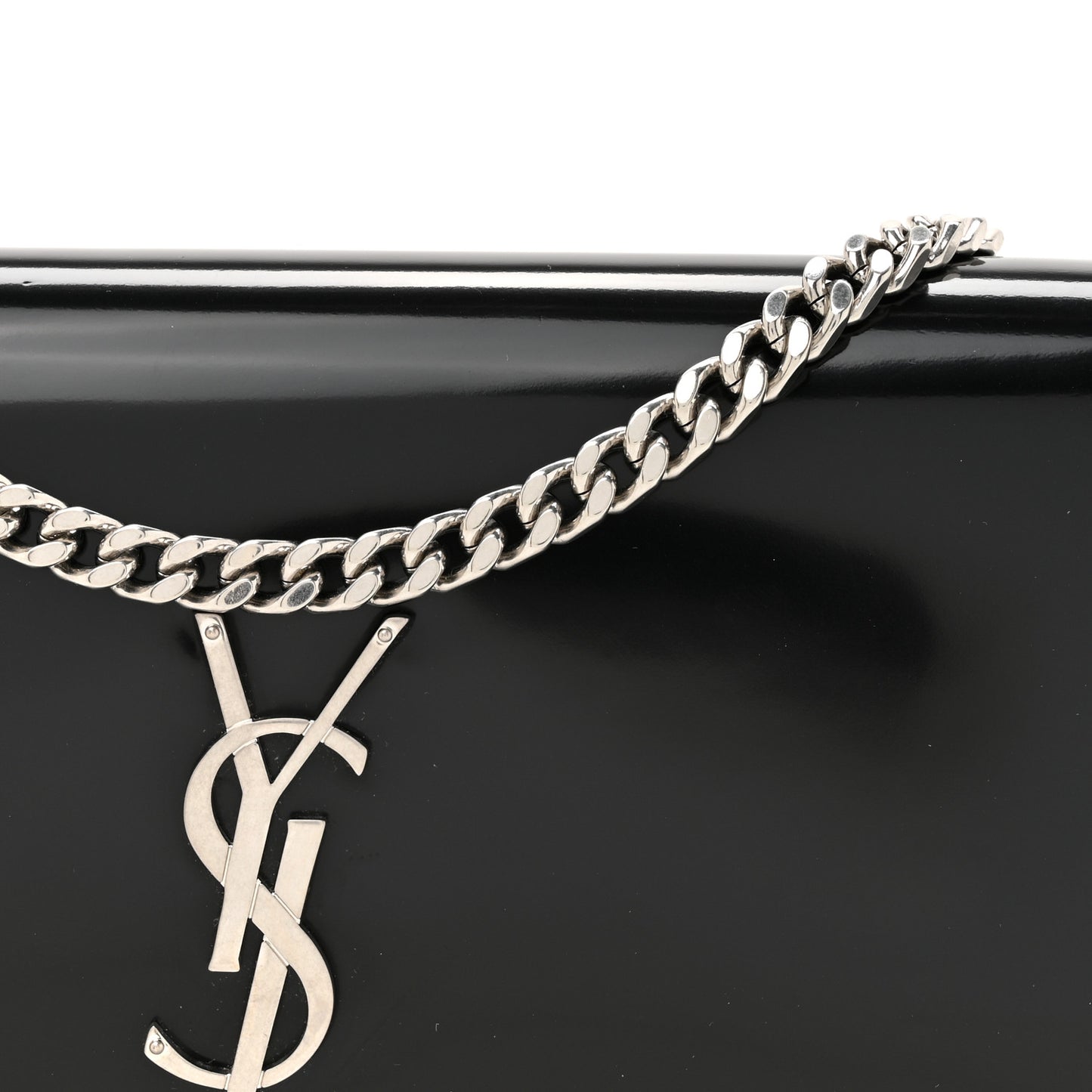 Glazed Calfskin Cassandre Wallet On Chain WOC Black