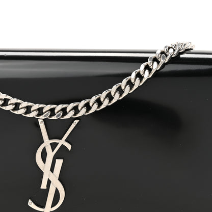 Saint Laurent Glazed Calfskin Cassandre Wallet On Chain WOC Black 9 of 11
