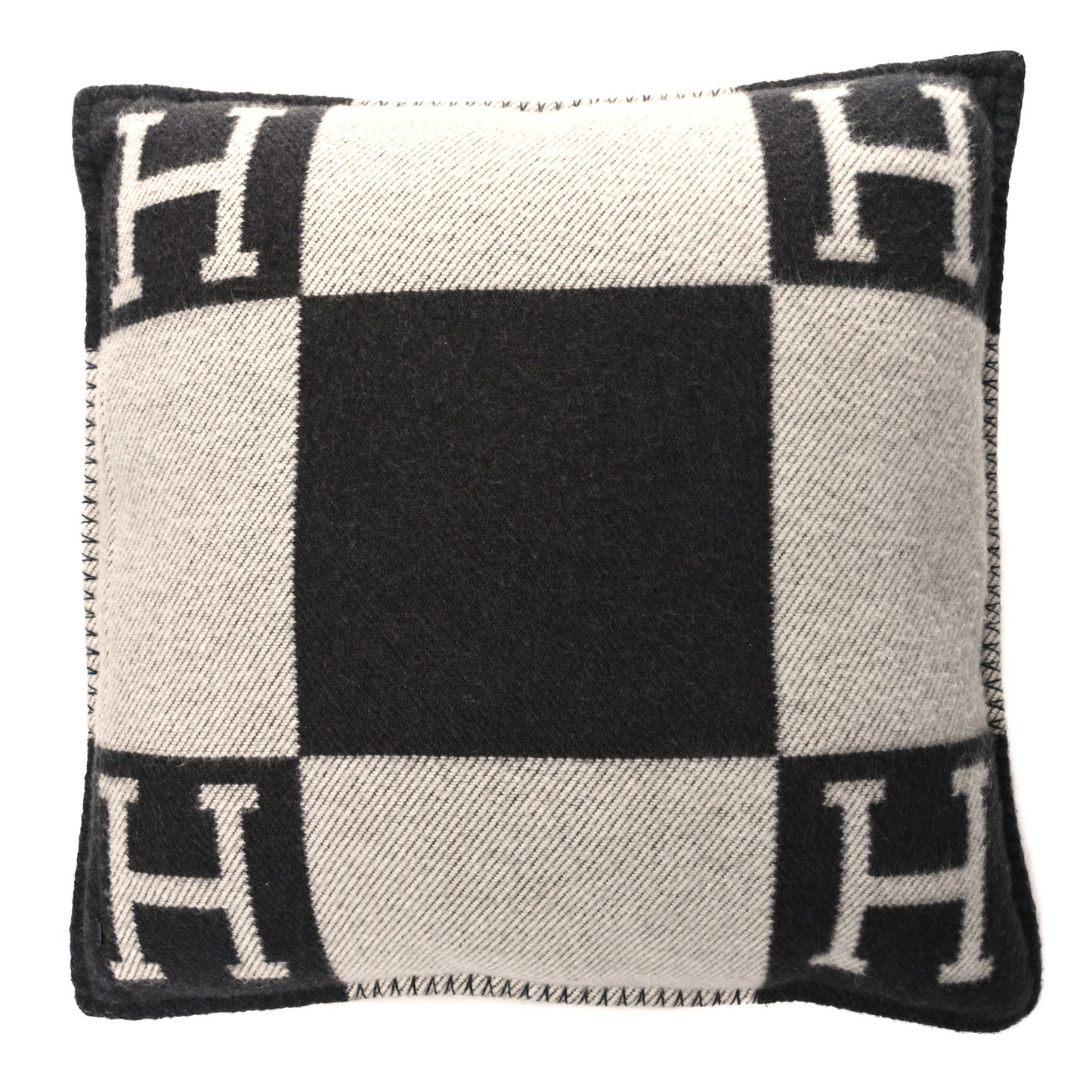 Wool Cashmere Avalon Pillow PM Ecru Gris Fonce