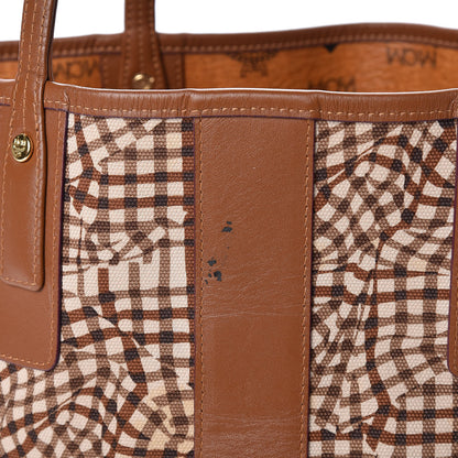 MCM Visetos Medium Liz Reversible Shopper Tote Cognac 14 of 17