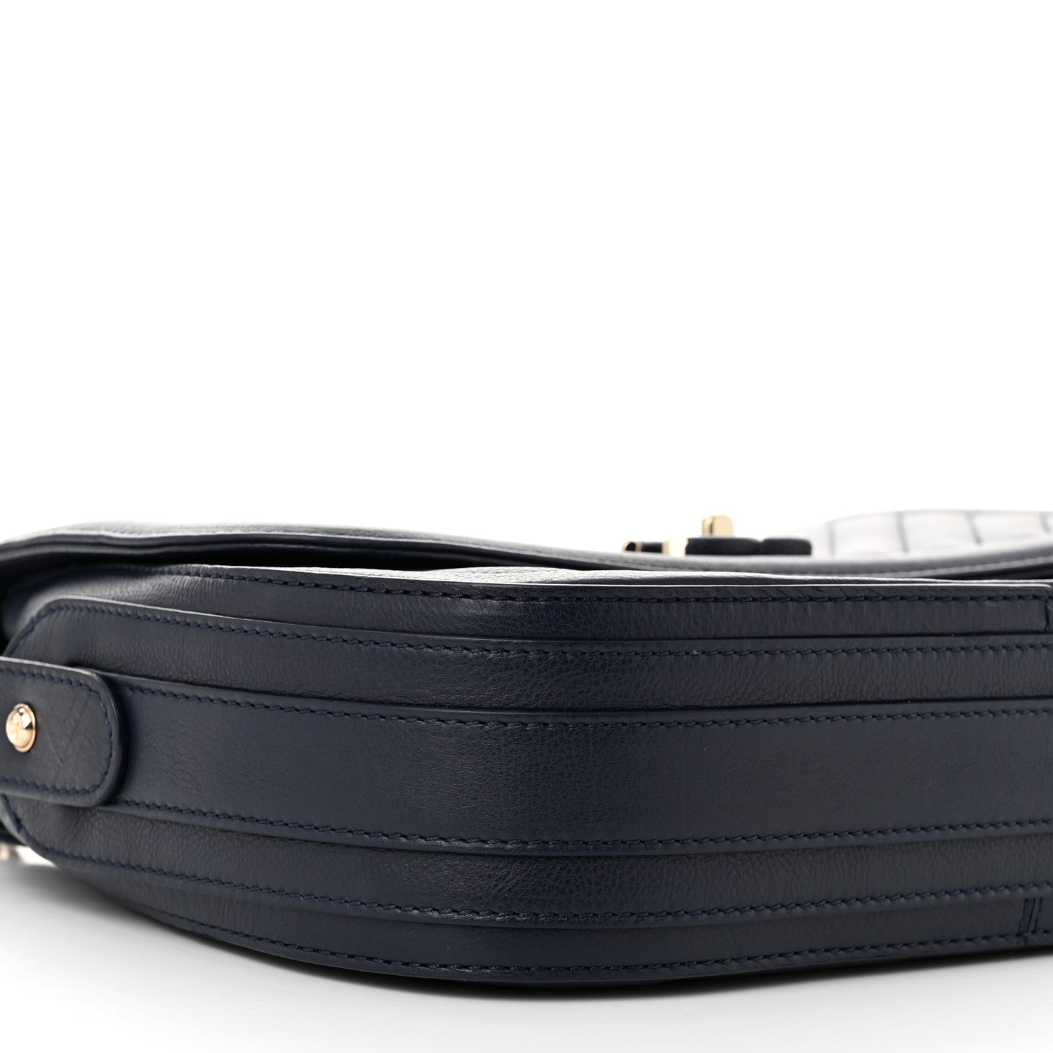 Chanel Calfskin Chevron Quilted Messenger Flap Navy 9 of 11