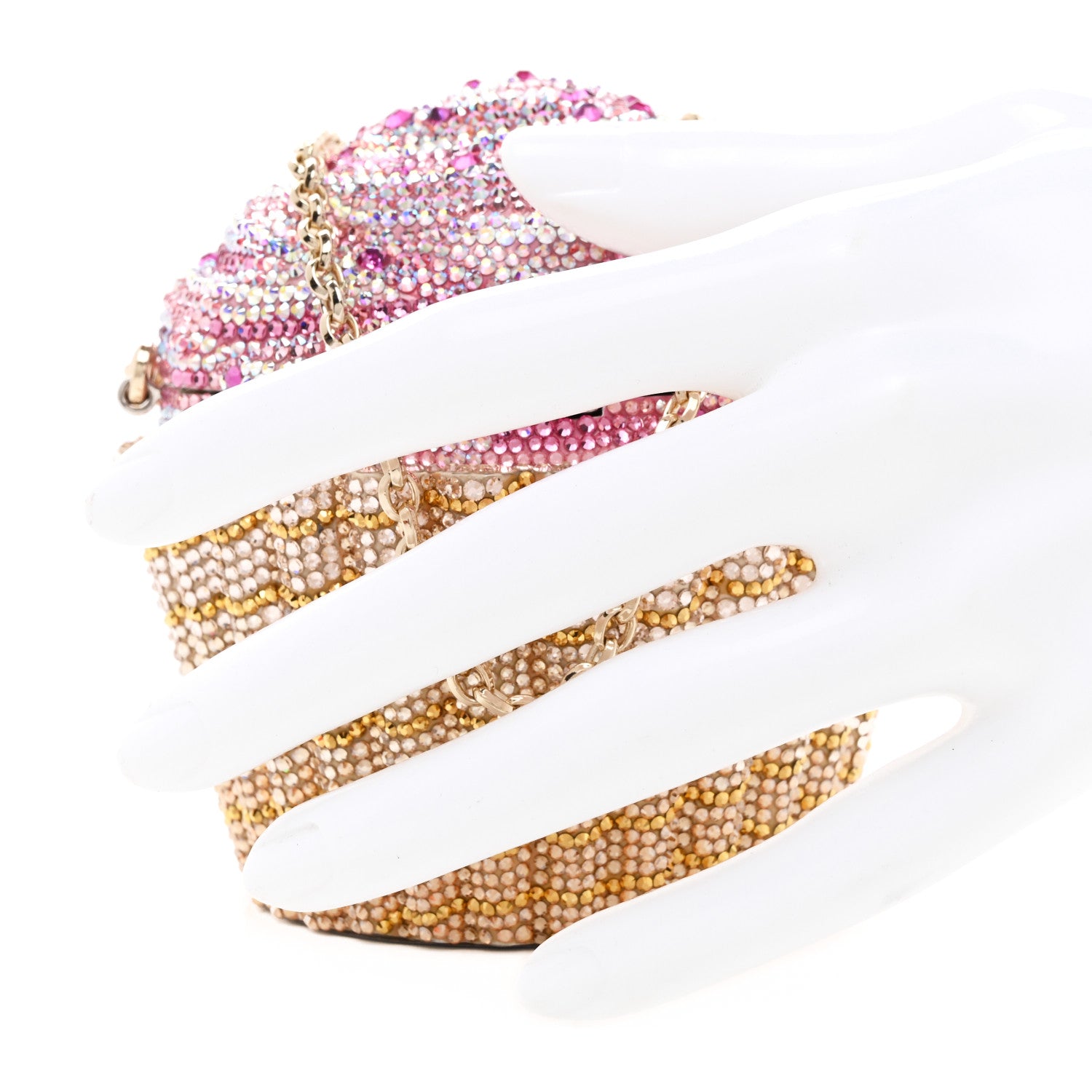 Judith Leiber Crystal Cupcake Minaudiere Clutch Gold Multicolor 2 of 11