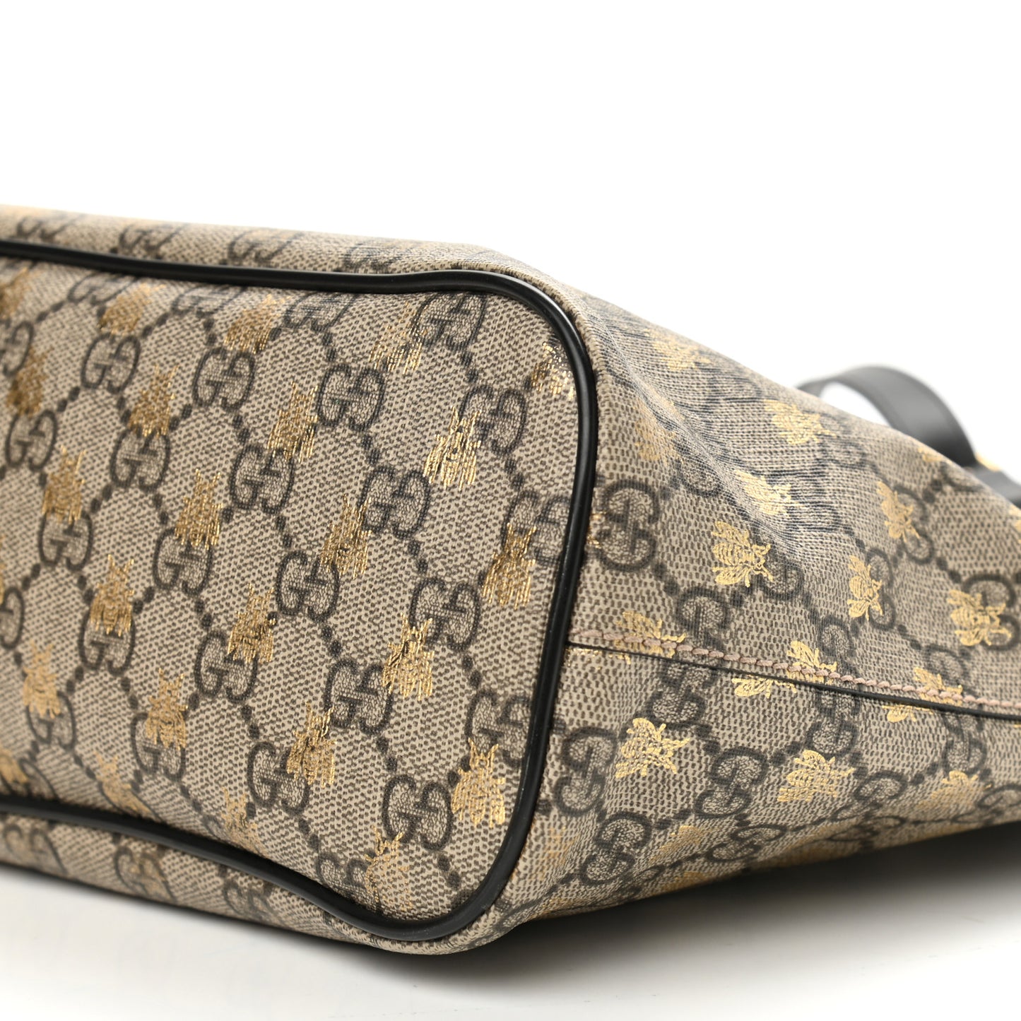 Soft GG Supreme Monogram Bees Small Crossbody Tote Beige Oro Black