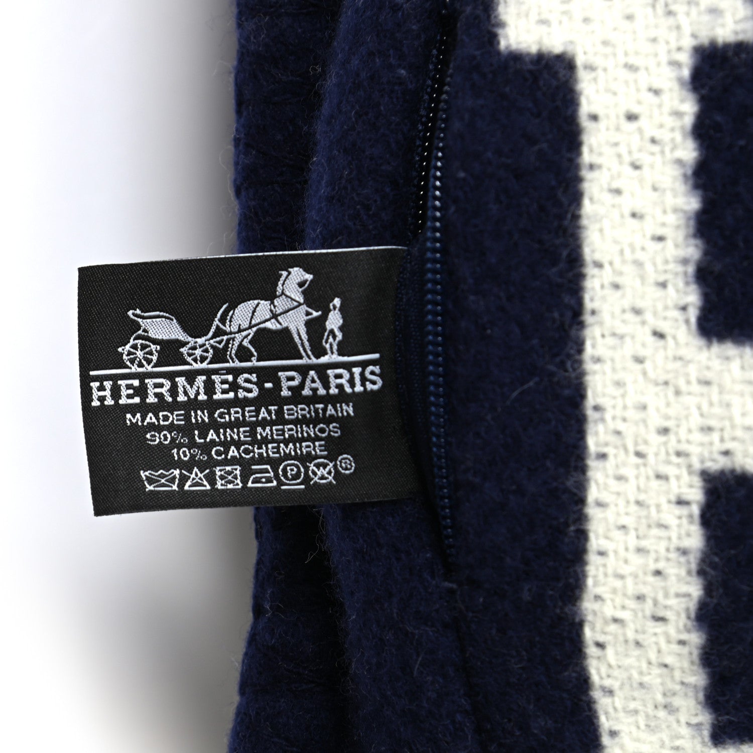 Hermes Wool Cashmere Avalon III Pillow PM Ecru Caban 3 of 3