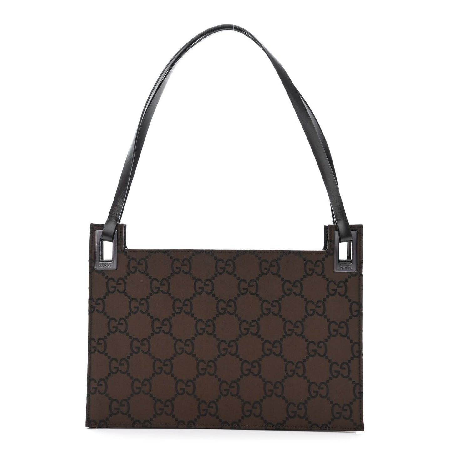Nylon Monogram Flat Shoulder Bag Brown