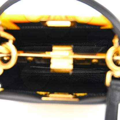 Fendi X VERSACE Vitello Seta Nappa Fendace FF Baroque Mini Peekaboo Iconic Satchel Tobacco Black Gold 5 of 10