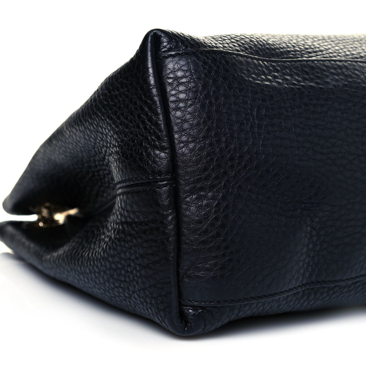 Pebbled Calfskin Medium Soho Chain Shoulder Bag Black