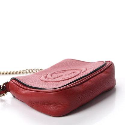 Gucci Pebbled Calfskin Small Soho Flap Crossbody Red 4 of 11