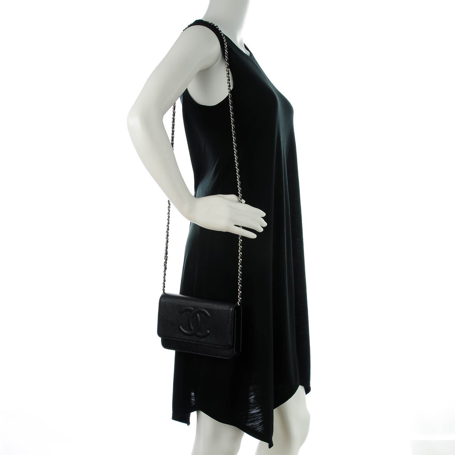 Chanel Caviar Timeless CC Wallet On Chain WOC Black 2 of 8