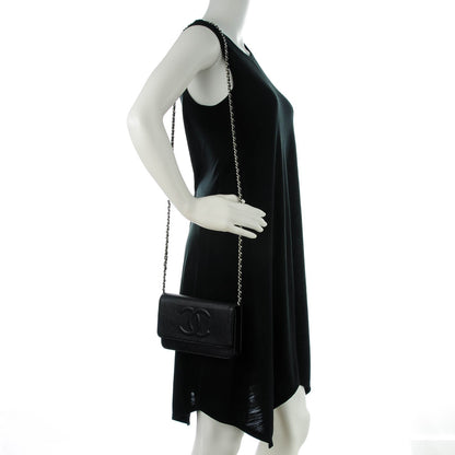 Chanel Caviar Timeless CC Wallet On Chain WOC Black 2 of 8