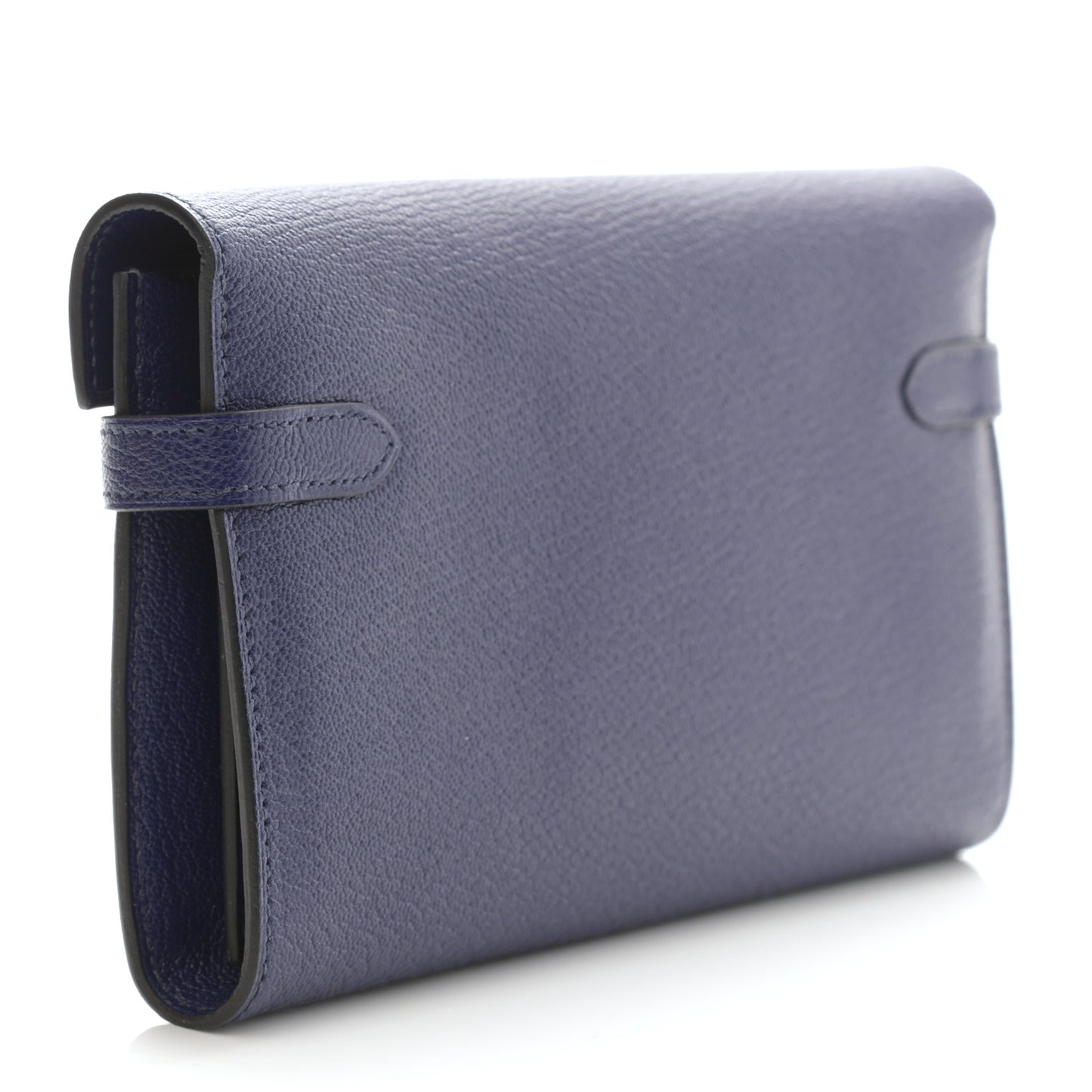 Chevre Mysore Kelly Longue Wallet Bleu Ecre