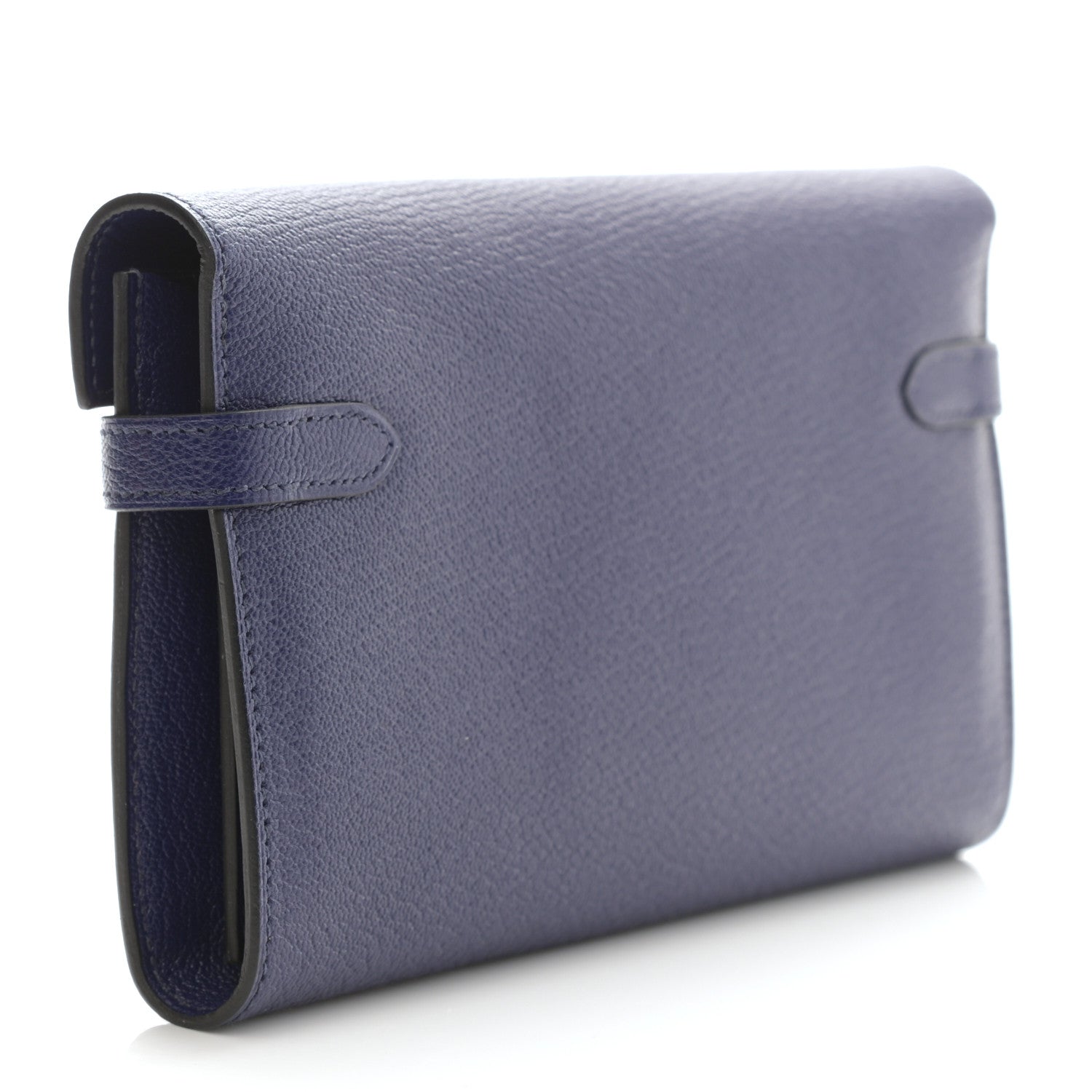 Hermes Chevre Mysore Kelly Longue Wallet Bleu Ecre 3 of 8