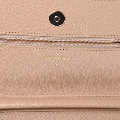 Chanel Caviar Quilted Wallet On Chain WOC Beige 5 of 11