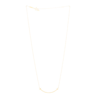 Tiffany 18K Yellow Gold Small T Smile Pendant Necklace 3 of 5