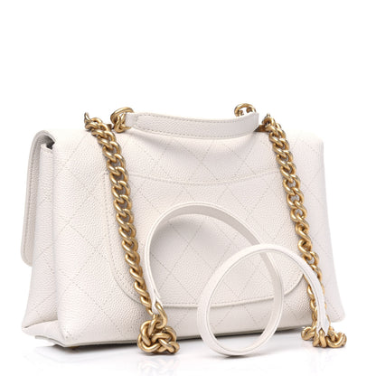 Chanel Grained Calfskin Small Stitched Flap White 2 of 4