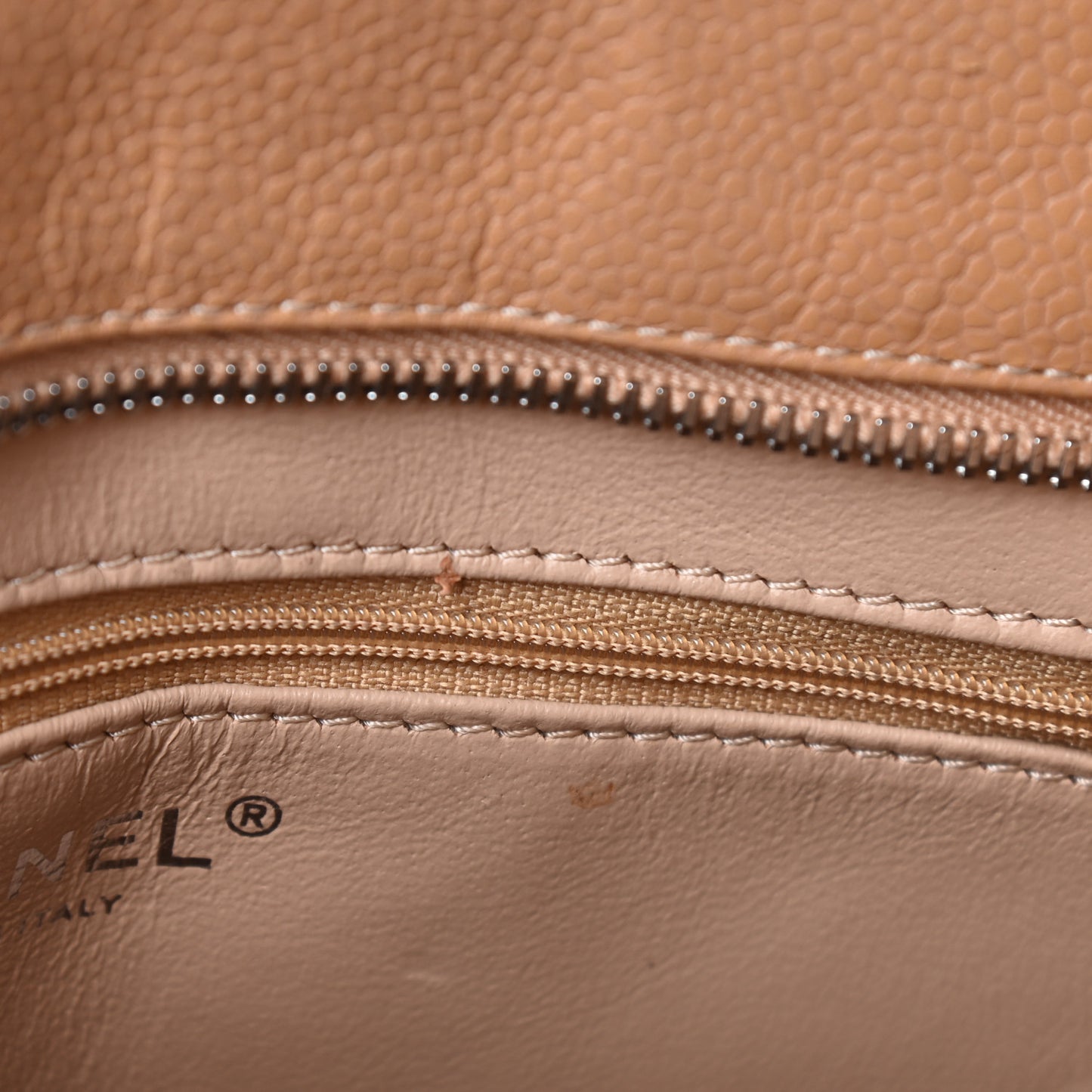 Caviar Quilted Medallion Tote Beige