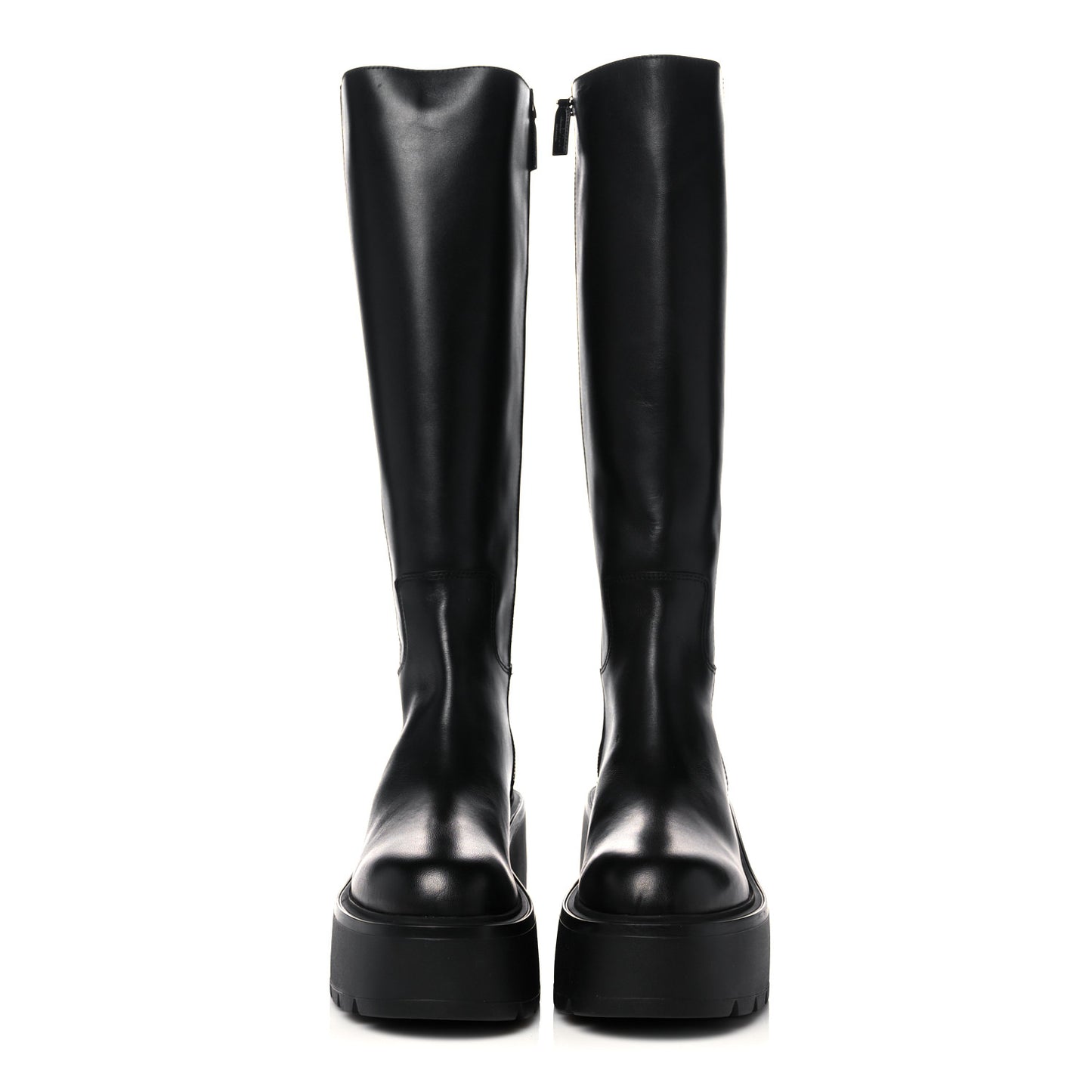Calfskin VLOGO Uniqueform 55/85mm Flatform Knee High Boots 41 Black