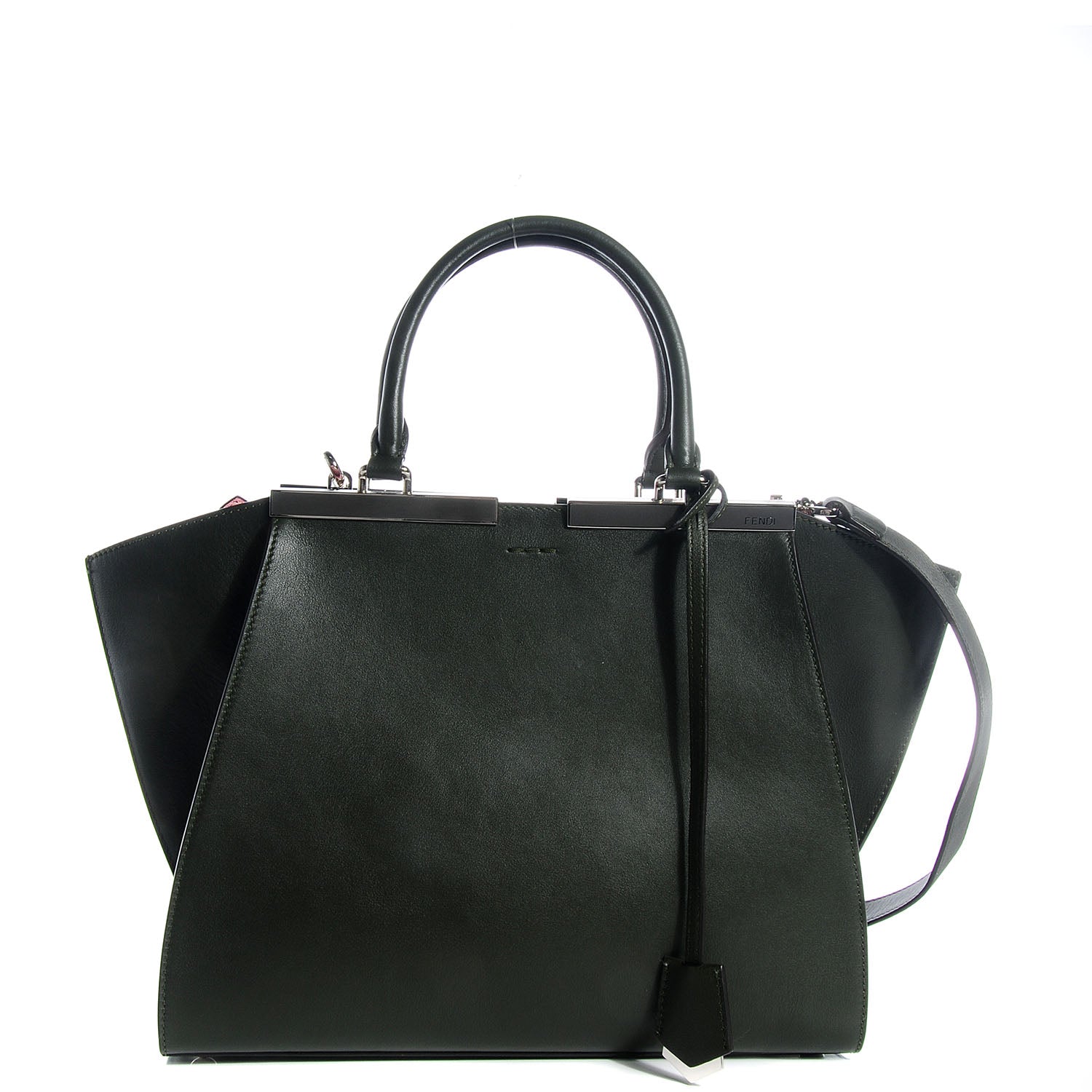 Fendi Vitello Dolce Marmol Shiny Nappa Petite 3Jours Tote Verde Prato 1 of 25