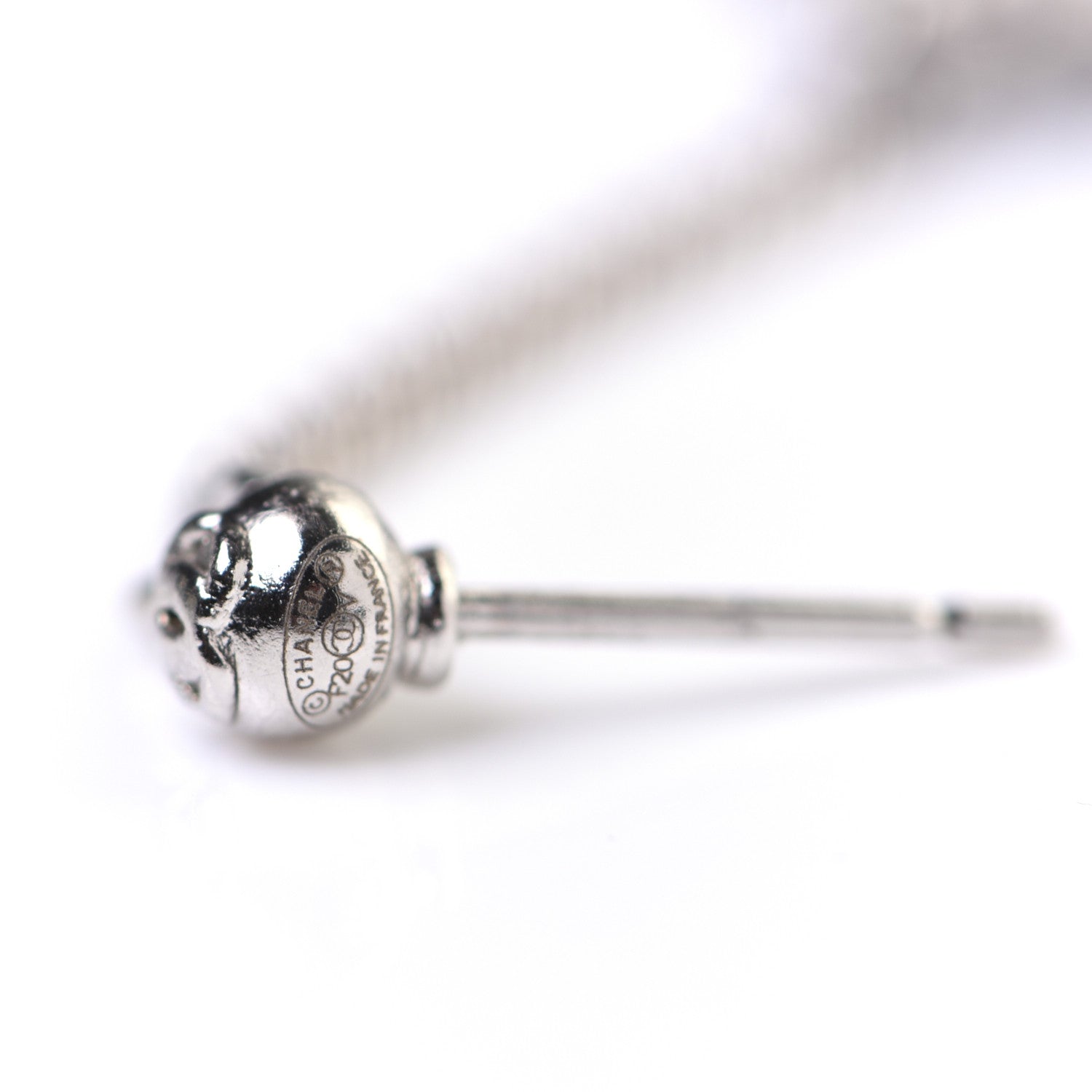 Chanel Baguette Crystal CC Drop Earrings Silver 6 of 7