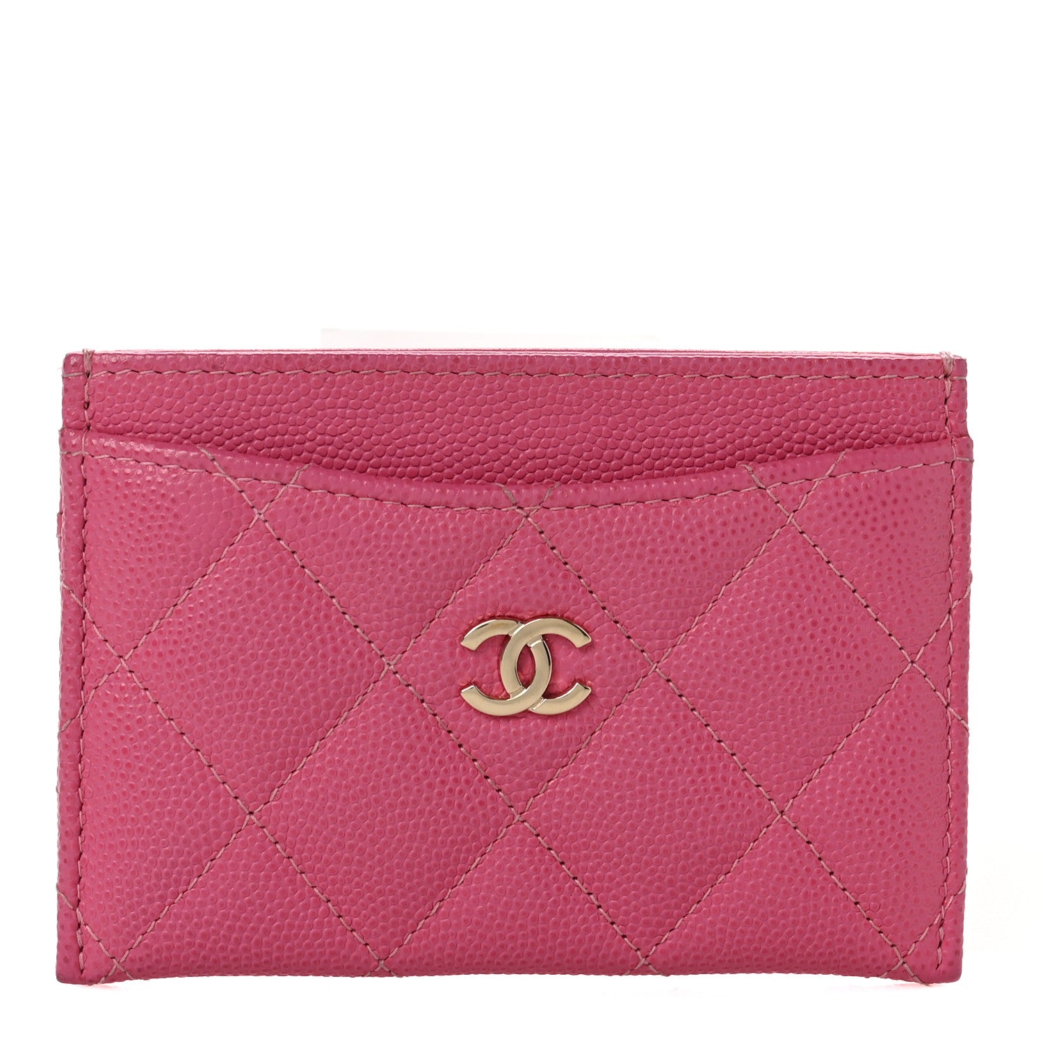Chanel Caviar Quilted Card Holder Pink 1 of 8