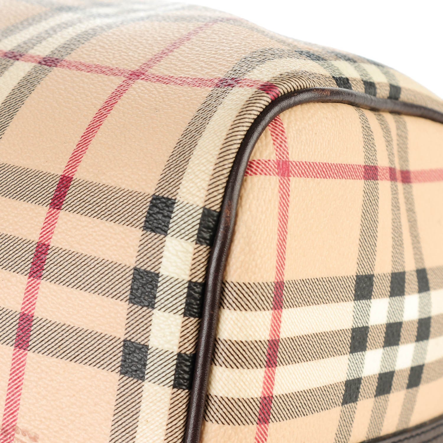 Burberry Haymarket Check Duffle Bag Dark Brown 9 of 11