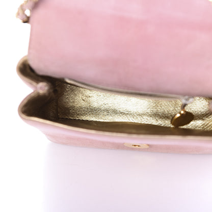 Chanel Suede Camellia Mini Flap Pink 5 of 15