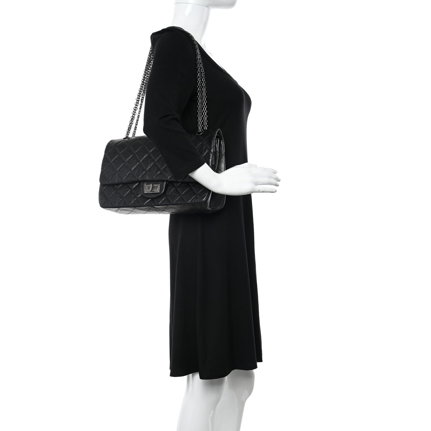 Chanel Aged Calfskin Quilted 2.55 Reissue 227 Flap Black 2 of 11