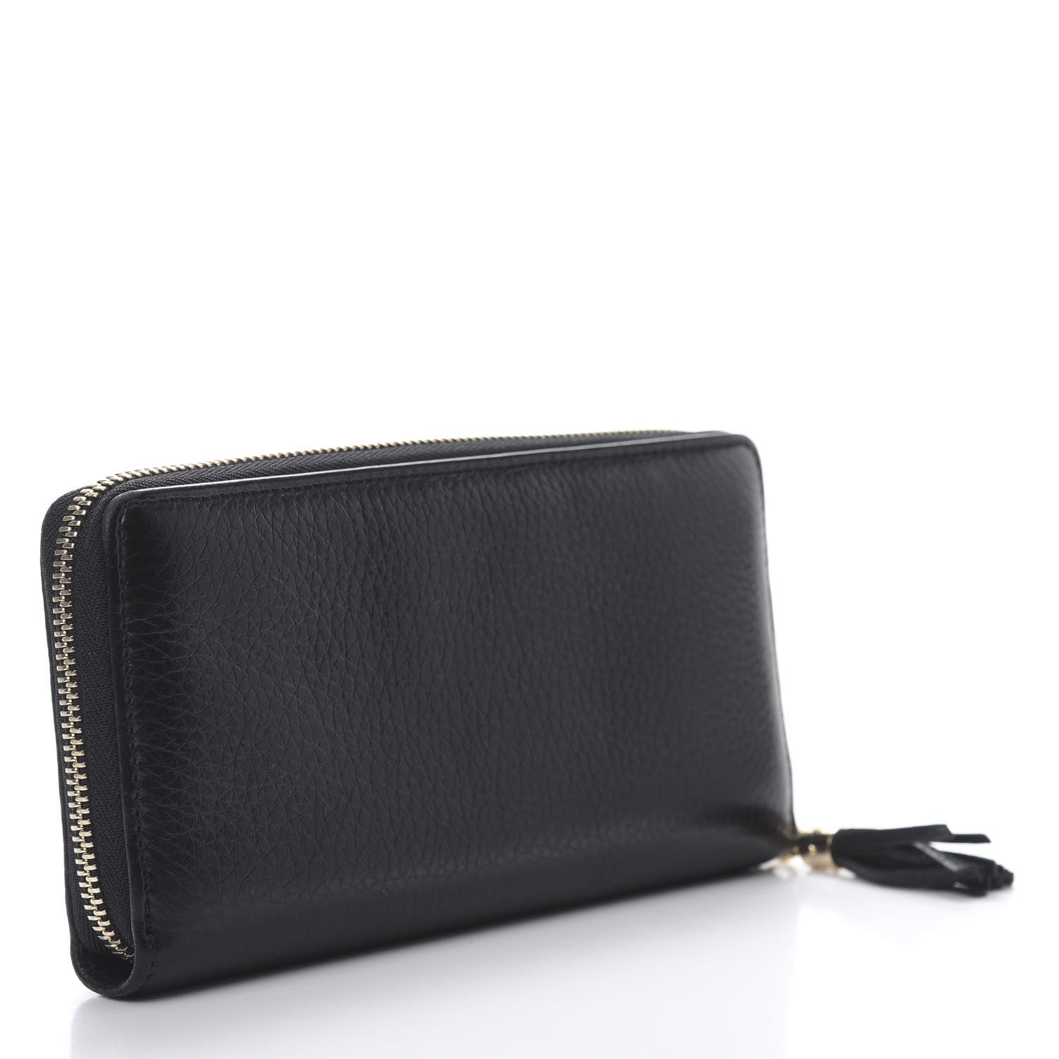 Gucci Pebbled Calfskin Soho Zip Around Wallet Black 3 of 10