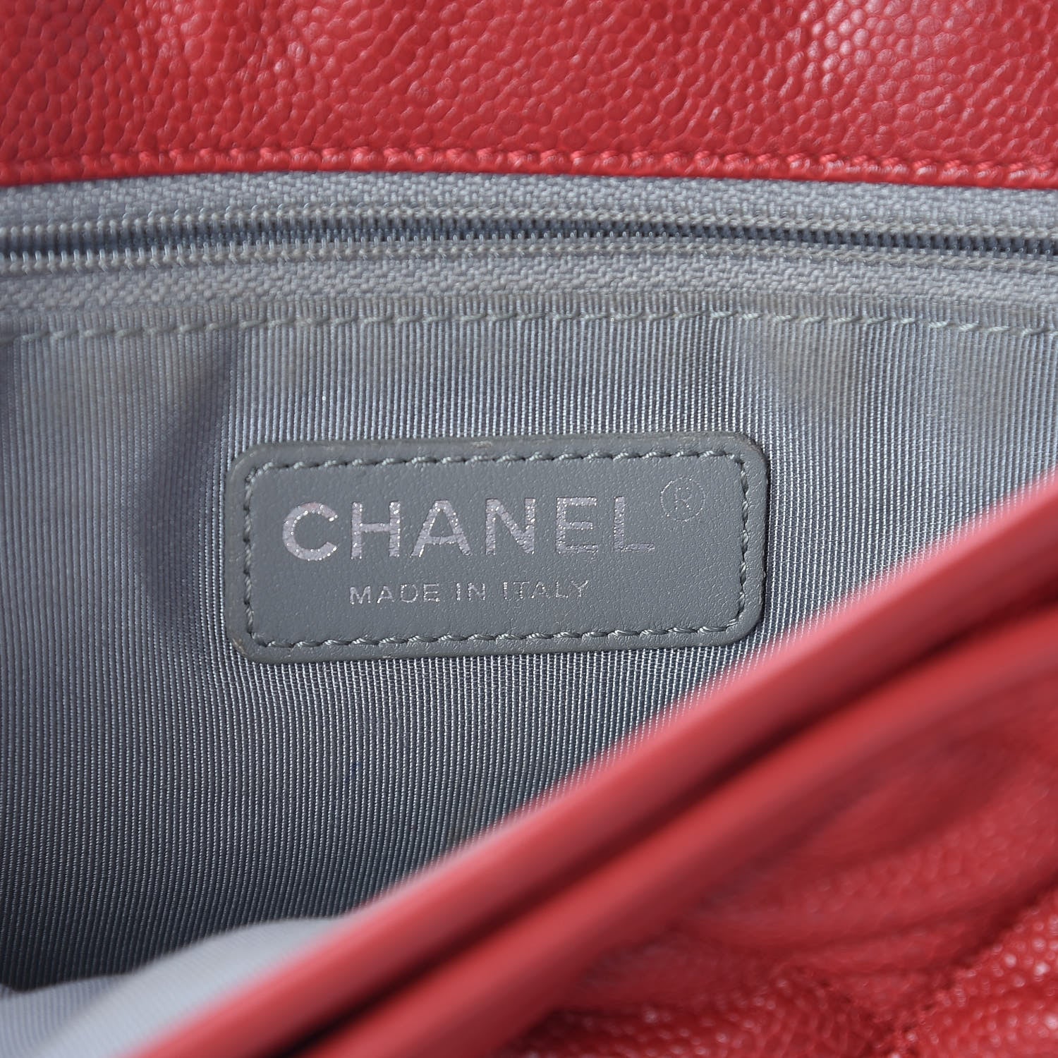 Chanel Caviar Quilted Large French Riviera Flap Red 6 of 13