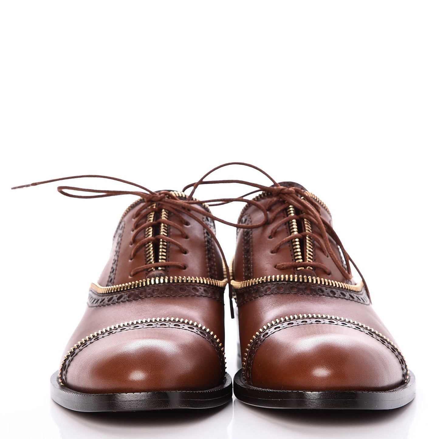 Calfskin Tomboy Richelieu Oxford Flats 37.5 Cognac