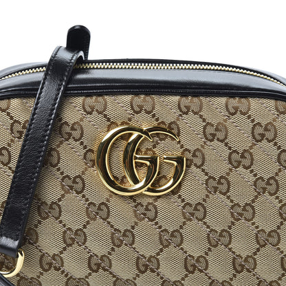 Gucci Monogram Matelasse Diagonal Small GG Marmont Chain Shoulder Bag Beige Black 9 of 10