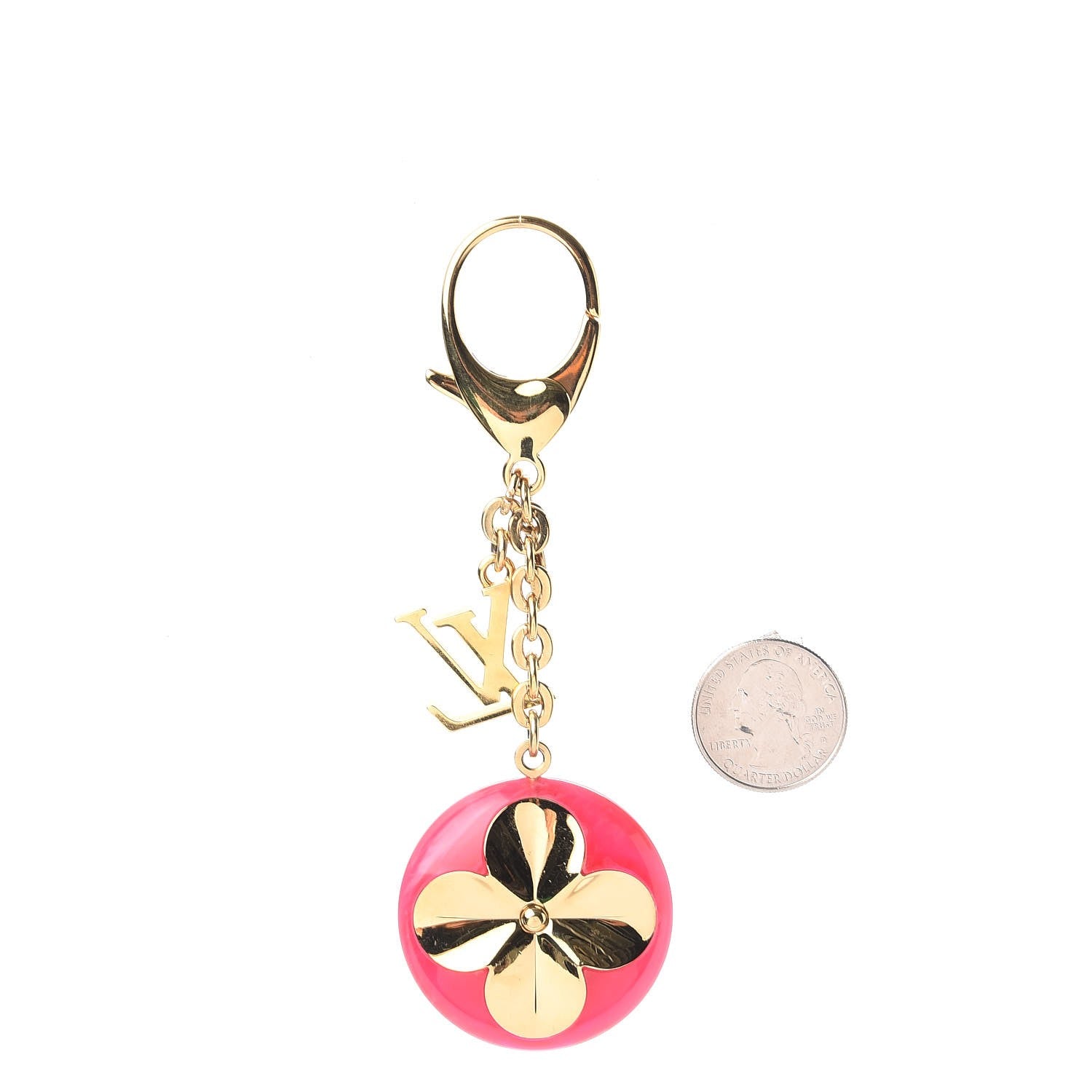 Louis Vuitton Acetate Hollow Flower Bag Charm Fuchsia 2 of 5