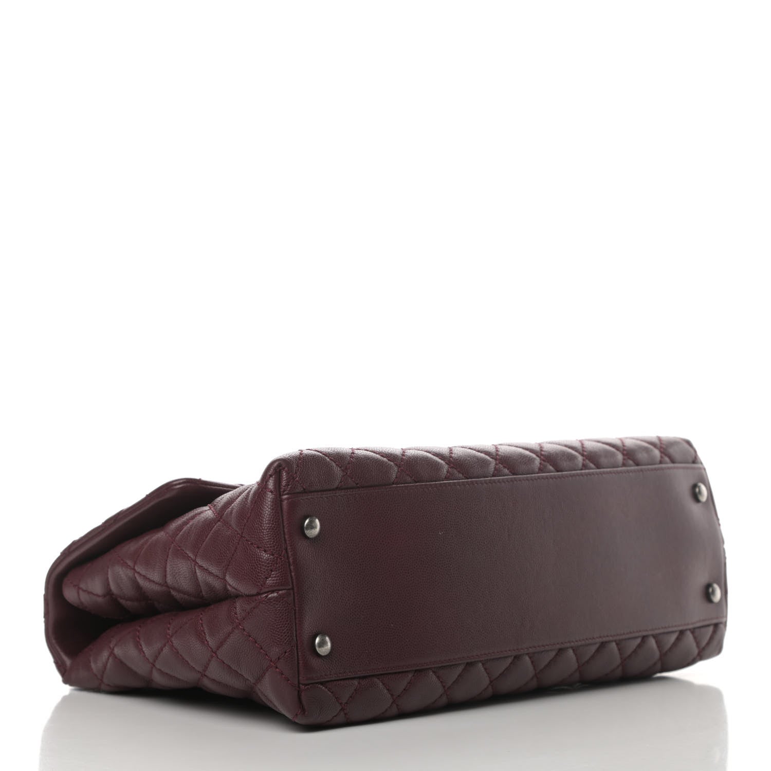 Chanel Caviar Quilted Medium Coco Handle Flap Burgundy 3 of 5