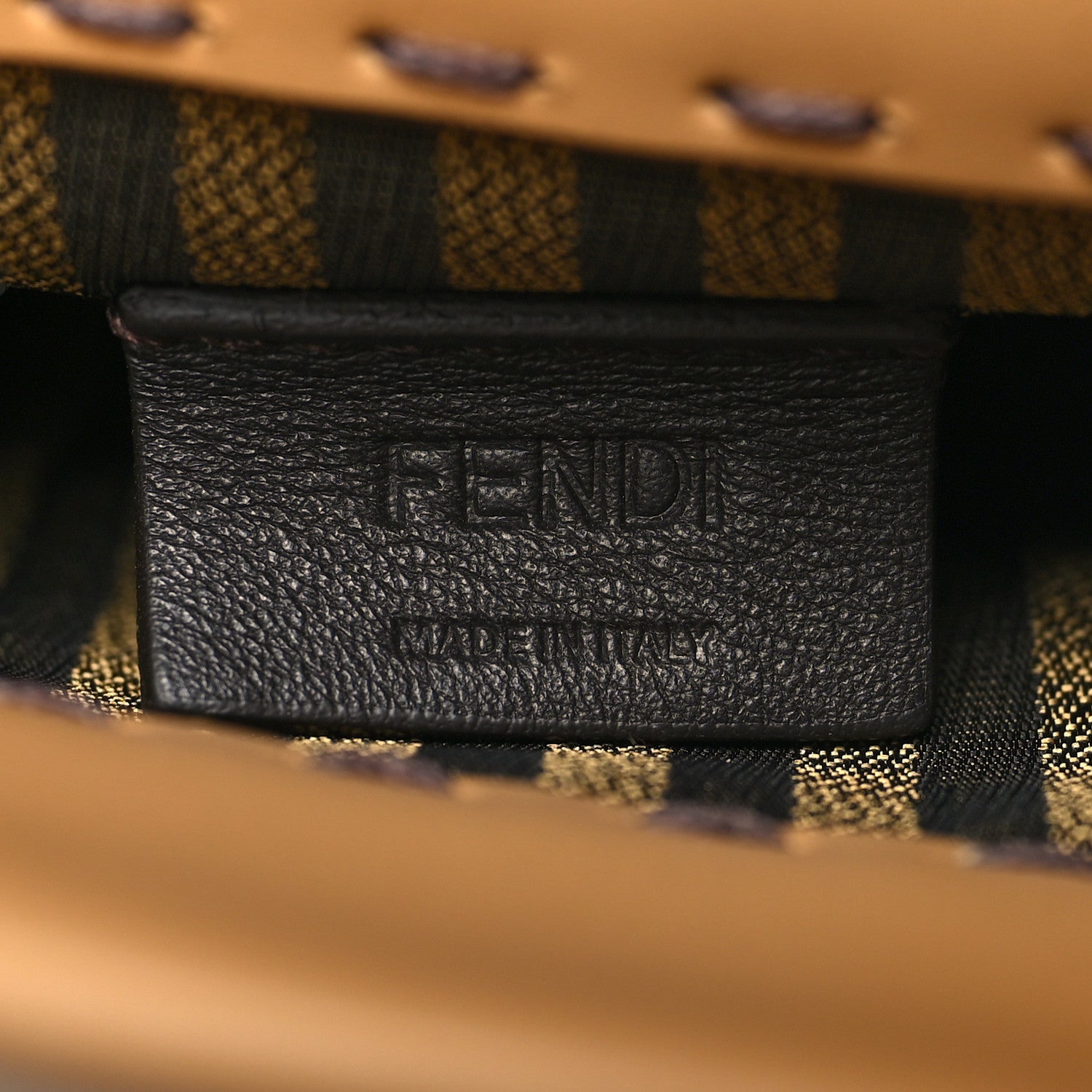 Fendi Vitello King Plexiglass Logo Embossed Mini Fendi Sunshine Shopper Tote Miele Scuro 6 of 10