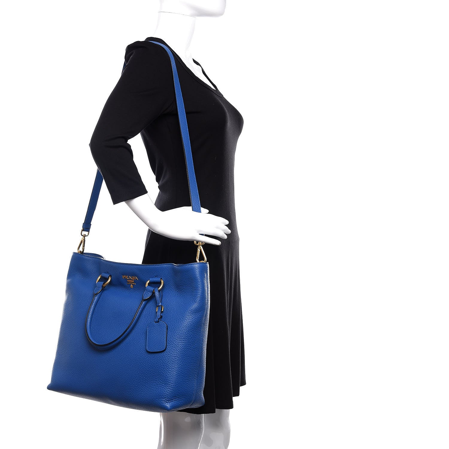 Prada Vitello Phenix Tote Azzurro 3 of 11