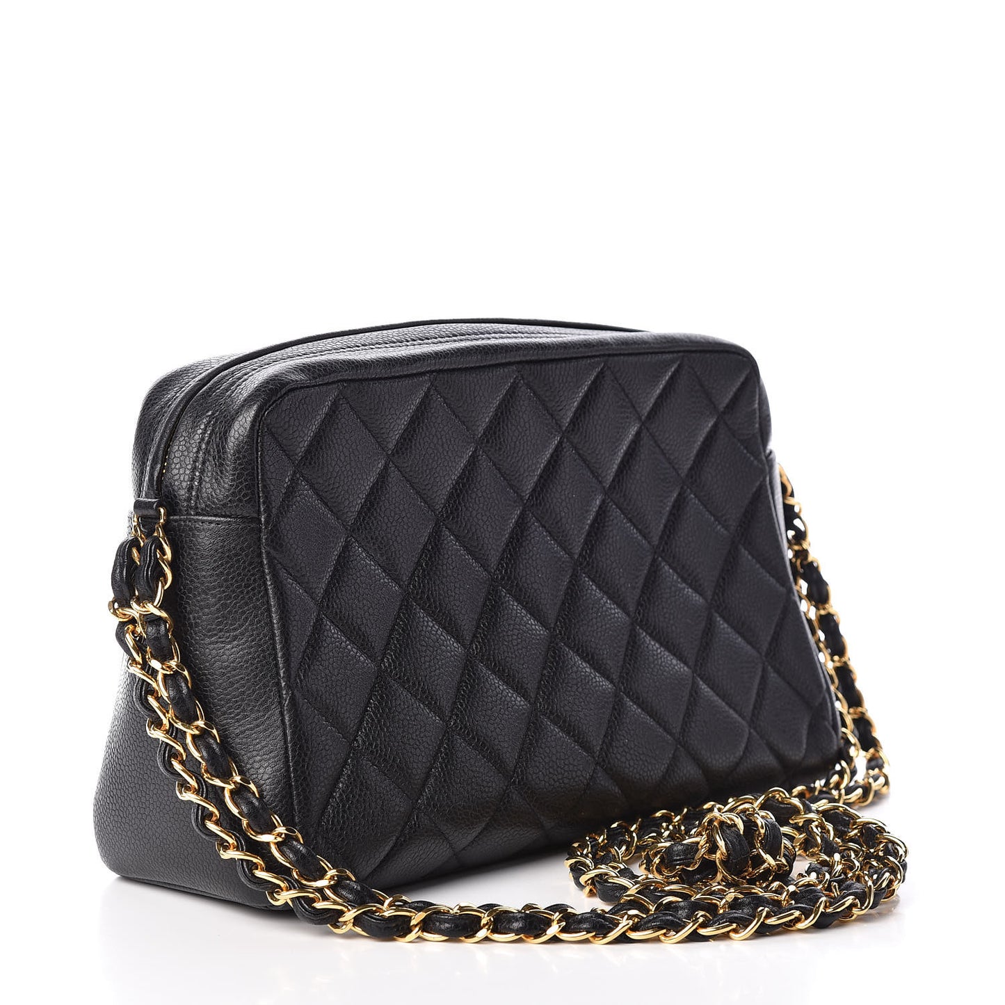Caviar Quilted Camera Case Black