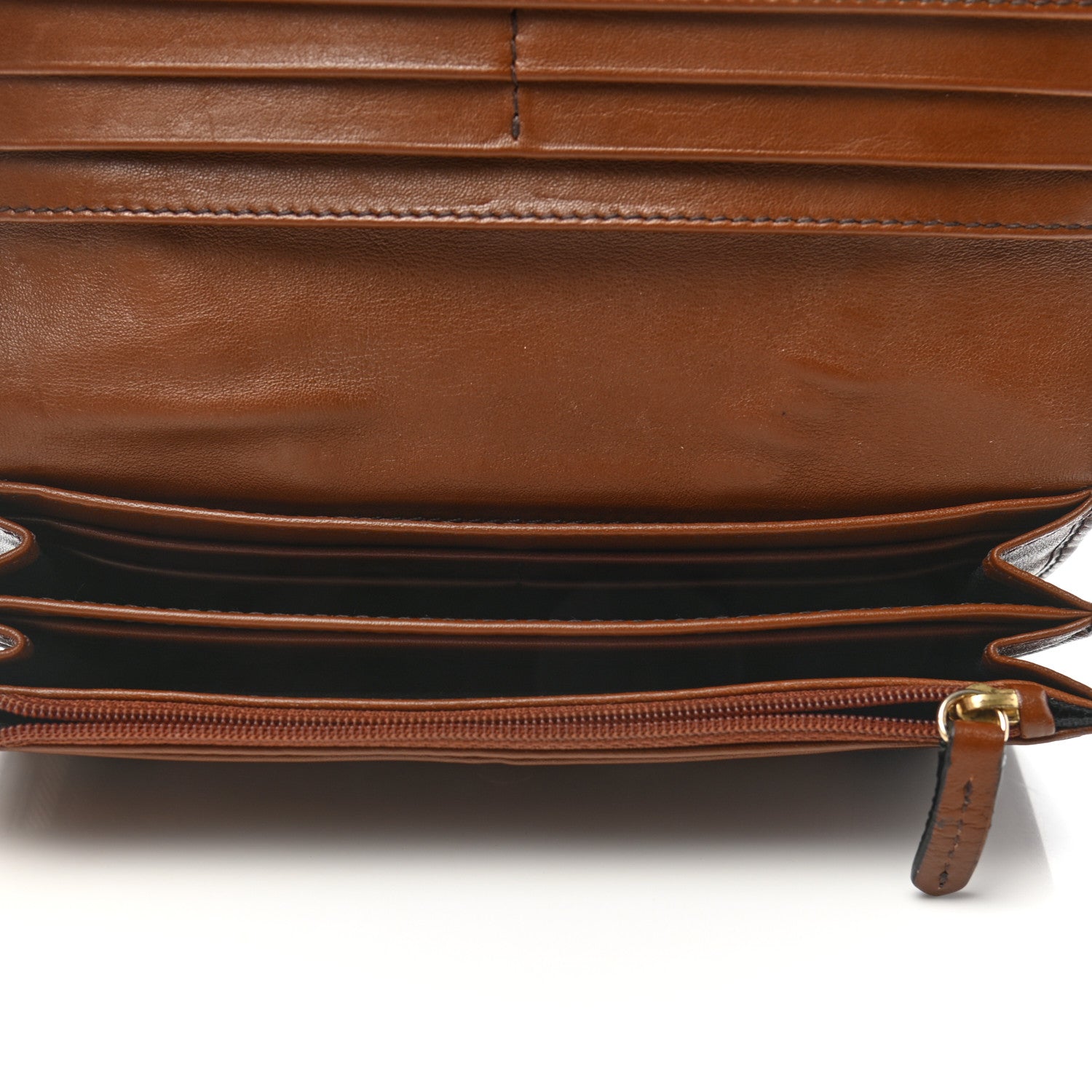 Burberry House Check Bridle Calfskin Penrose Continental Wallet Dark Tan 5 of 8