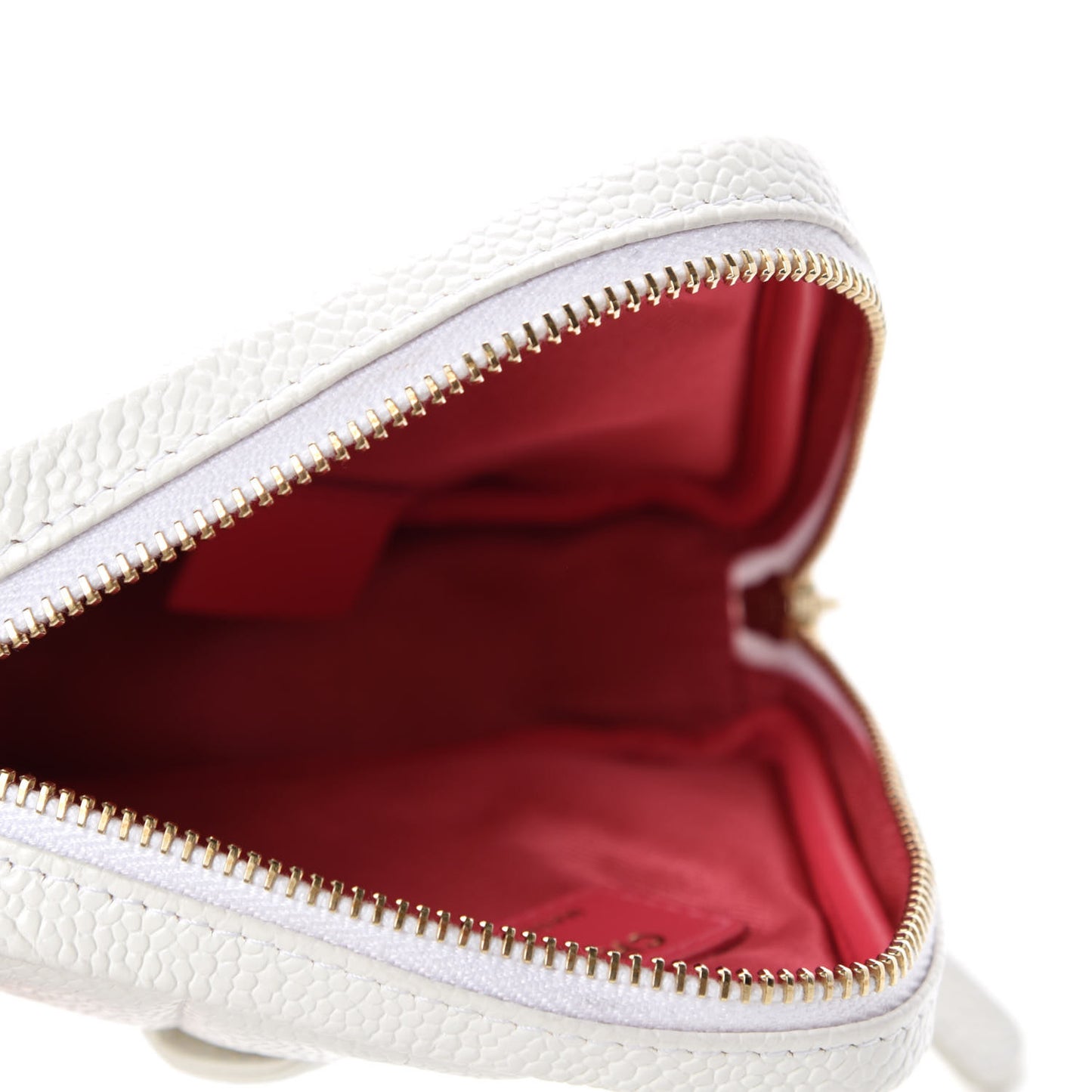 Caviar Quilted Coin Purse Belt Bag White