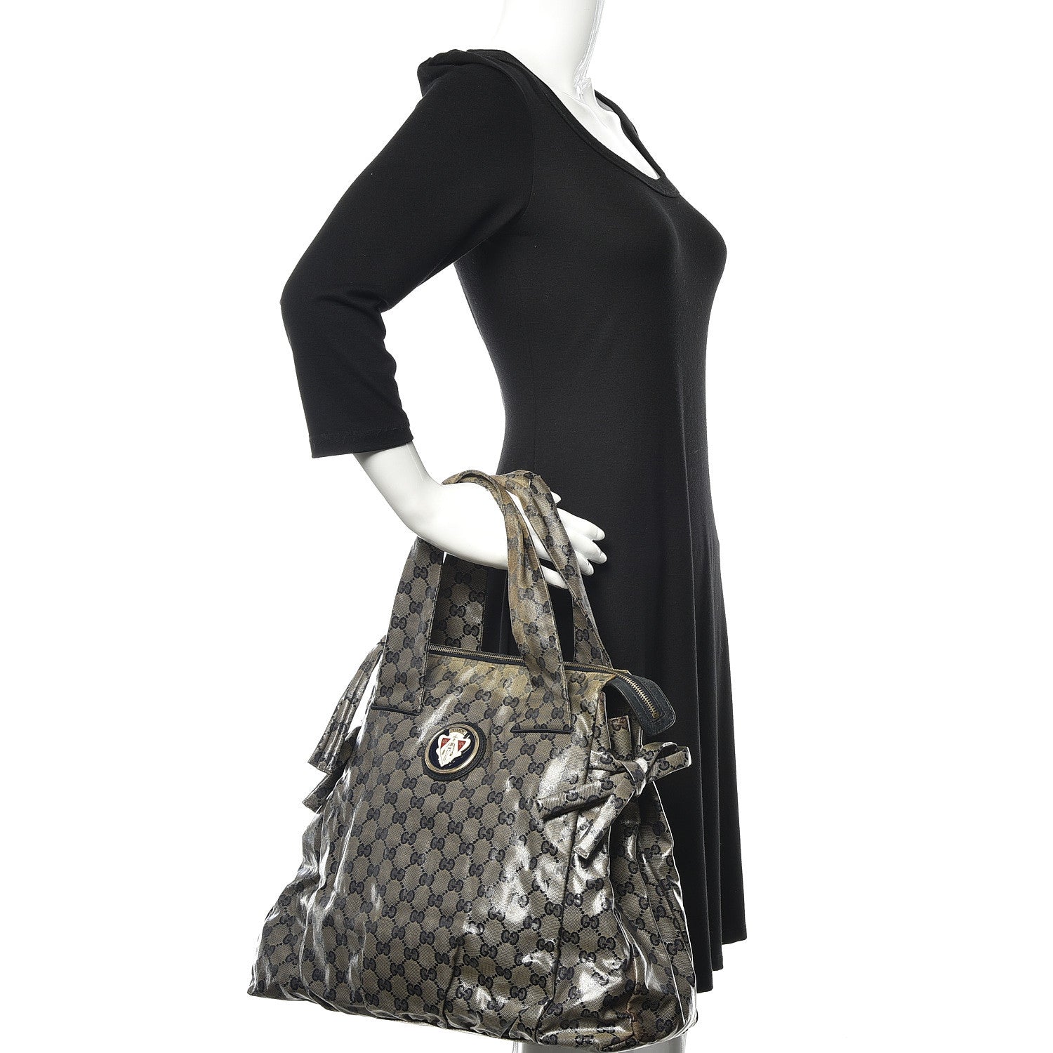 Gucci Crystal Monogram Hysteria Tote Navy Blue 2 of 14