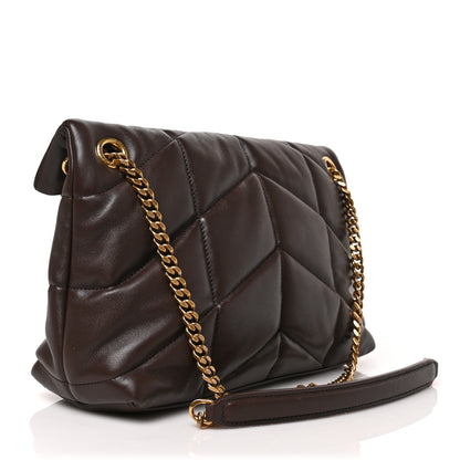 Saint Laurent Lambskin Quilted Small Loulou Puffer Monogram Chain Satchel Dark Ganache 3 of 8