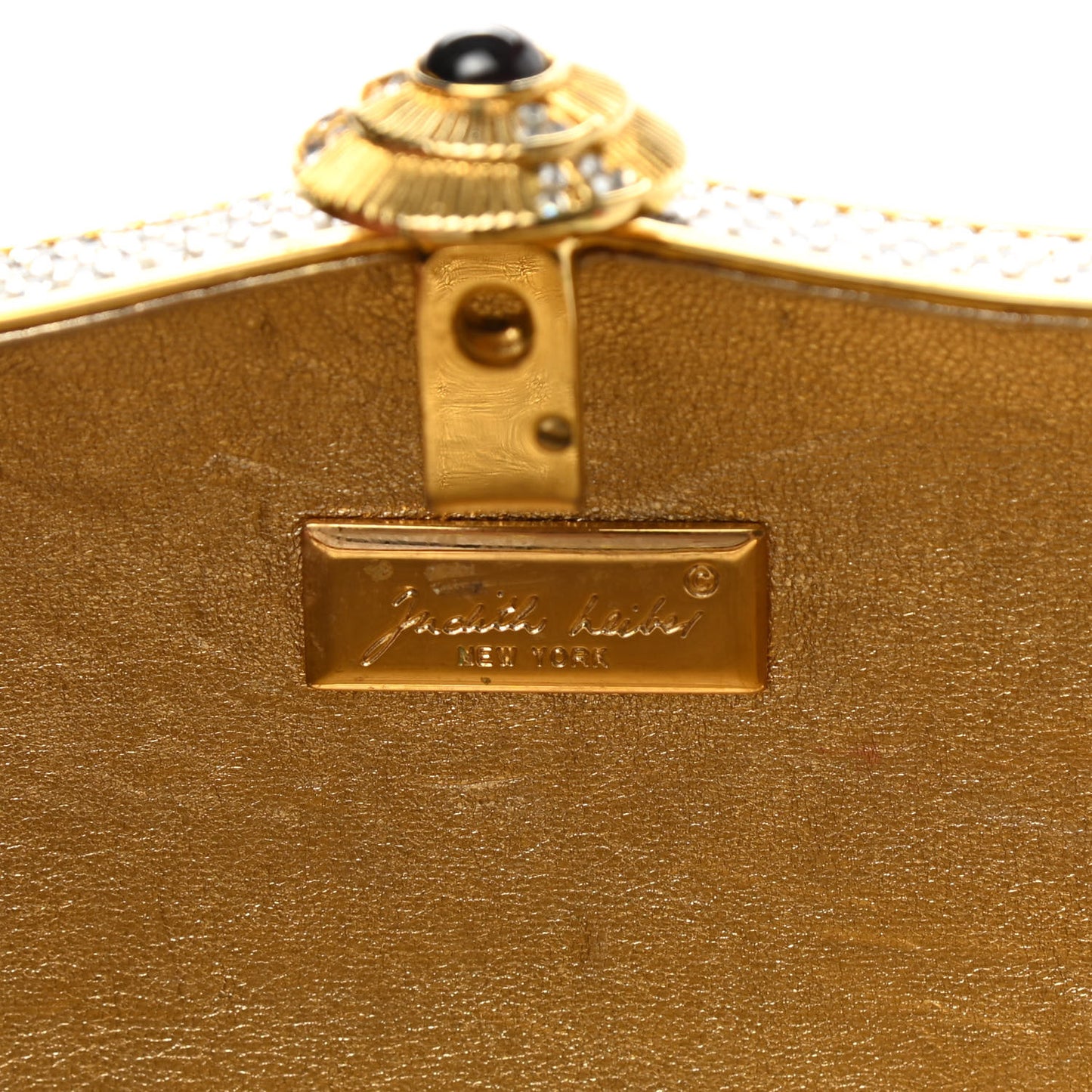 Swarovski Crystal Minaudiere Clutch Gold