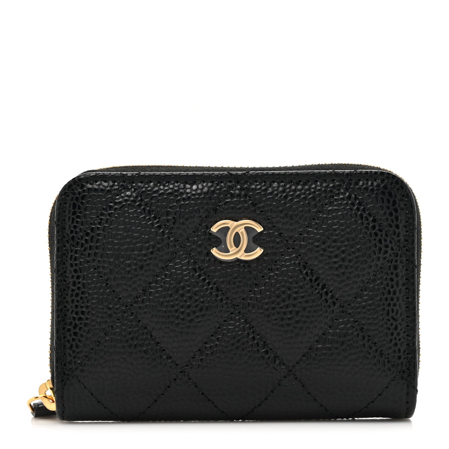 Chanel Caviar Quilted Zip Coin Purse Black 1 of 8