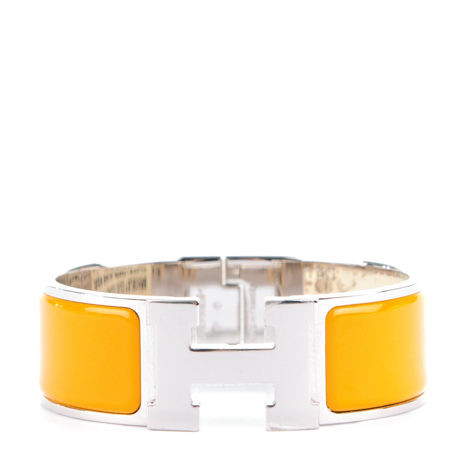Hermes Enamel Wide Clic Clac H Bracelet PM Jaune Soleil 1 of 4
