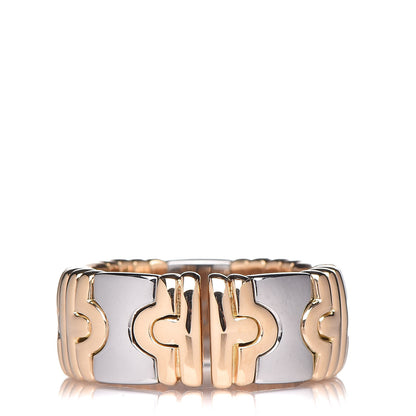 Bulgari Stainless Steel 18K Yellow Gold Diamond Parentesi Ring 50 5.5 3 of 4