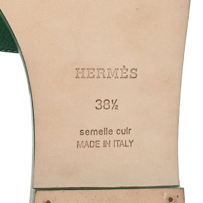 Hermes Epsom Oran Sandals 38.5 Vert Emeraude 8 of 9