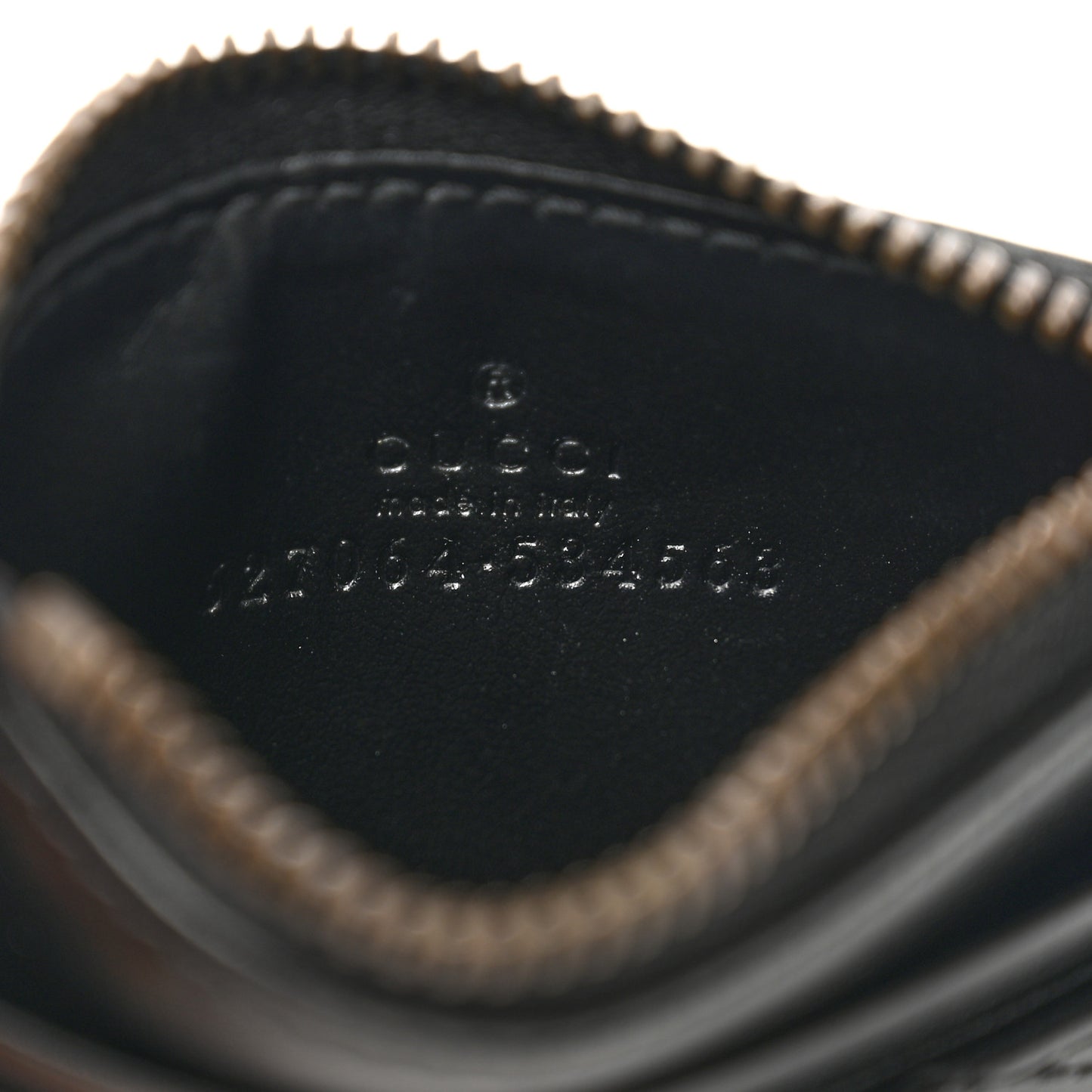 Calfskin Matelasse Chevron GG Marmont Key Case Card Holder Black