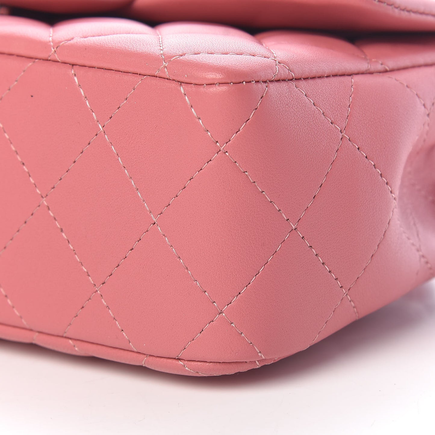 Lambskin Quilted Mini Rectangular Flap Pink