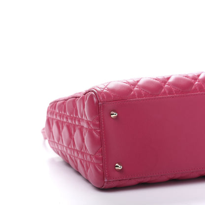 Christian Dior Lambskin Cannage Medium Lady Dior Fuchsia 7 of 12
