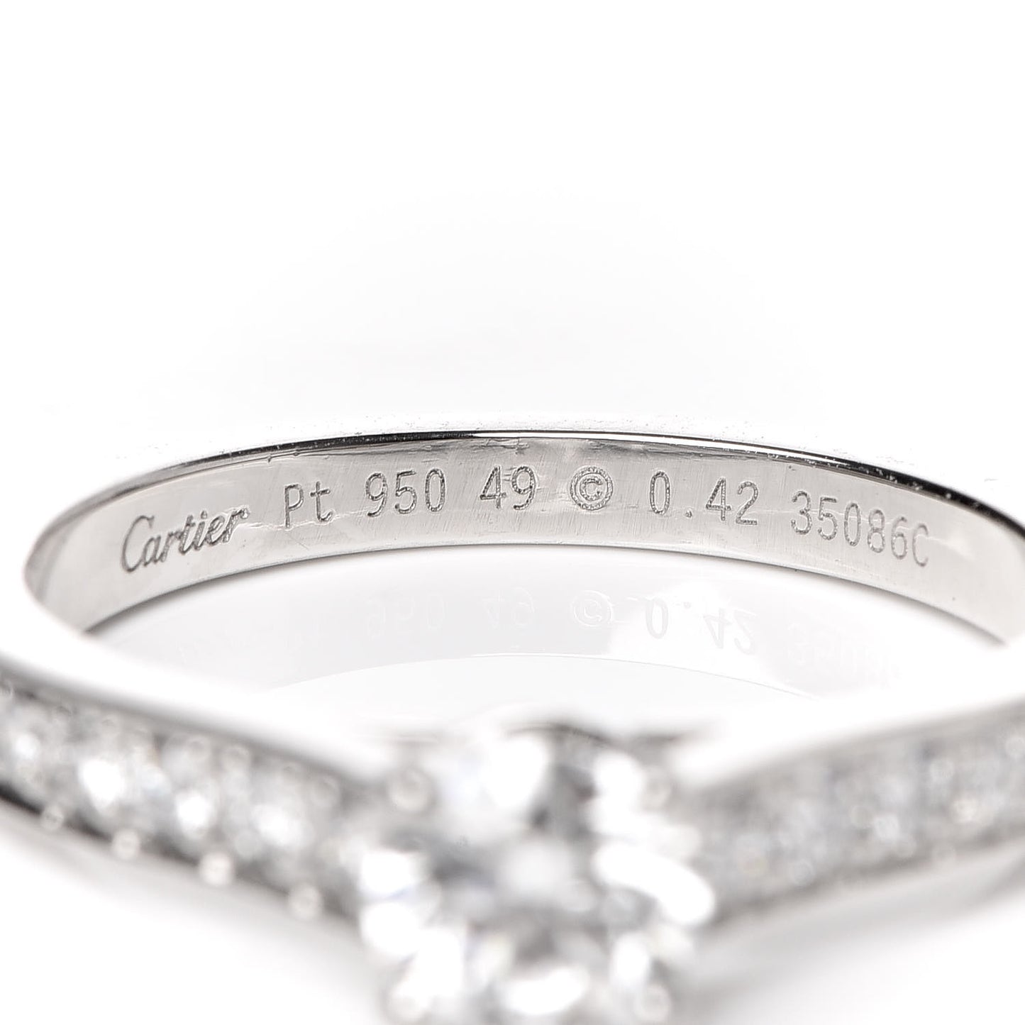 Platinum Diamond .42ct 1895 Solitaire Engagement Ring 49 4.75
