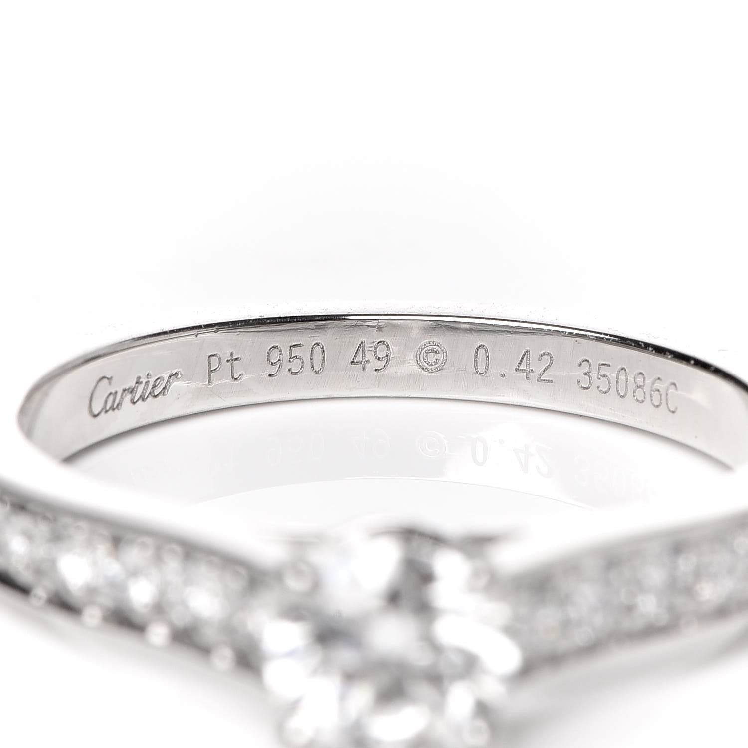Cartier Platinum Diamond .42ct 1895 Solitaire Engagement Ring 49 4.75 5 of 7
